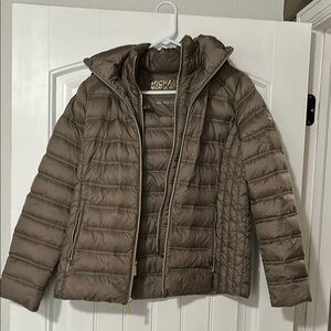 Michael Kors Brown Packable Down Fill Puffer Jacket L